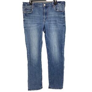 American Eagle Womens 18R Jeans Blue Sky High Skinny Leg Med Wash Denim
